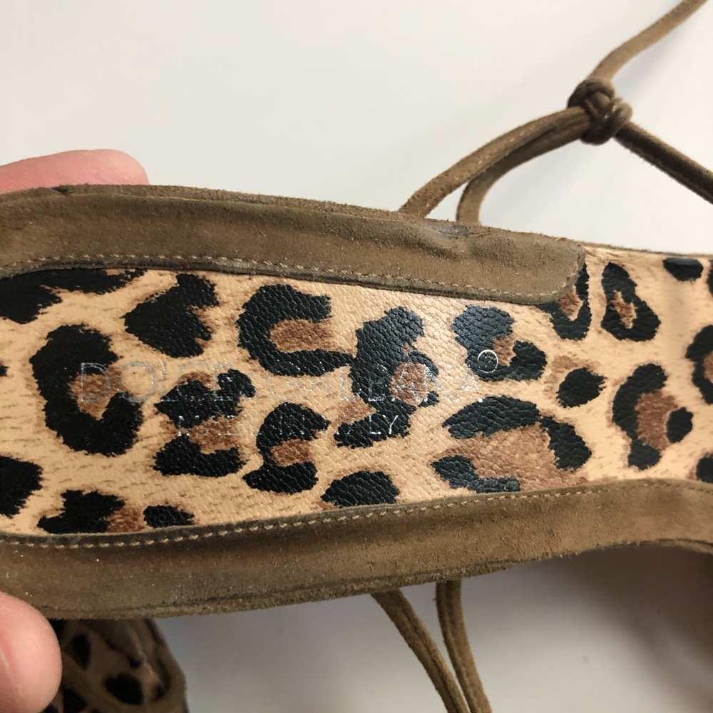 Dolce & Gabbana Brown Suede Leather Tie Up Sandals - Picture 3 of 8